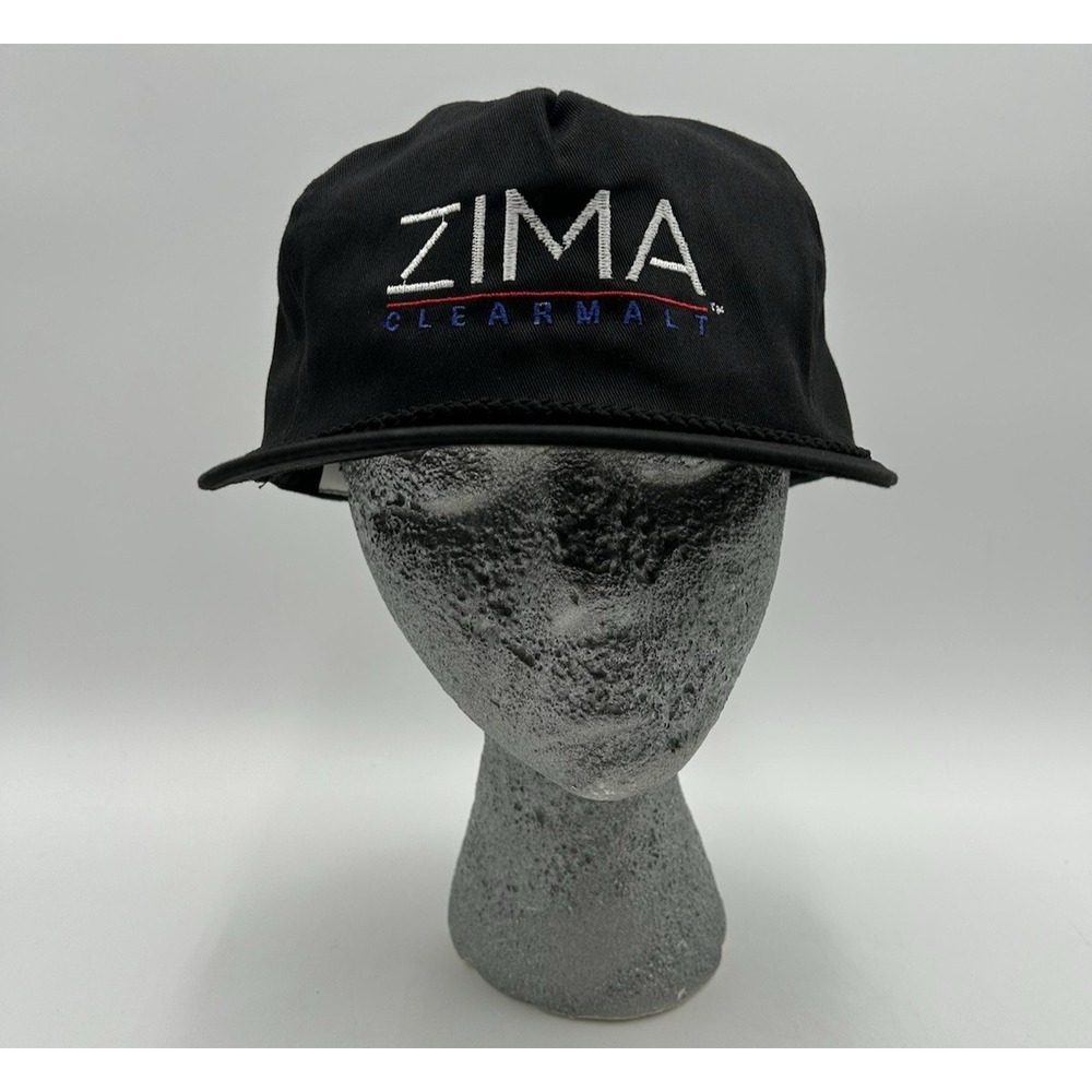 Vintage Zima Hat Cap Snapback Black Rope 90s Clear Malt Beverage Beer One Size